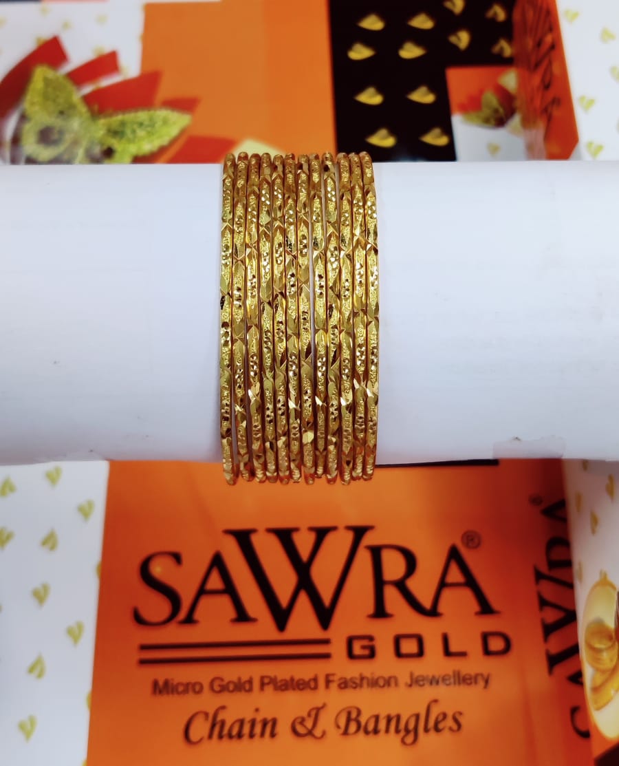 Sawra Gold Bangles 1220 (DZ)