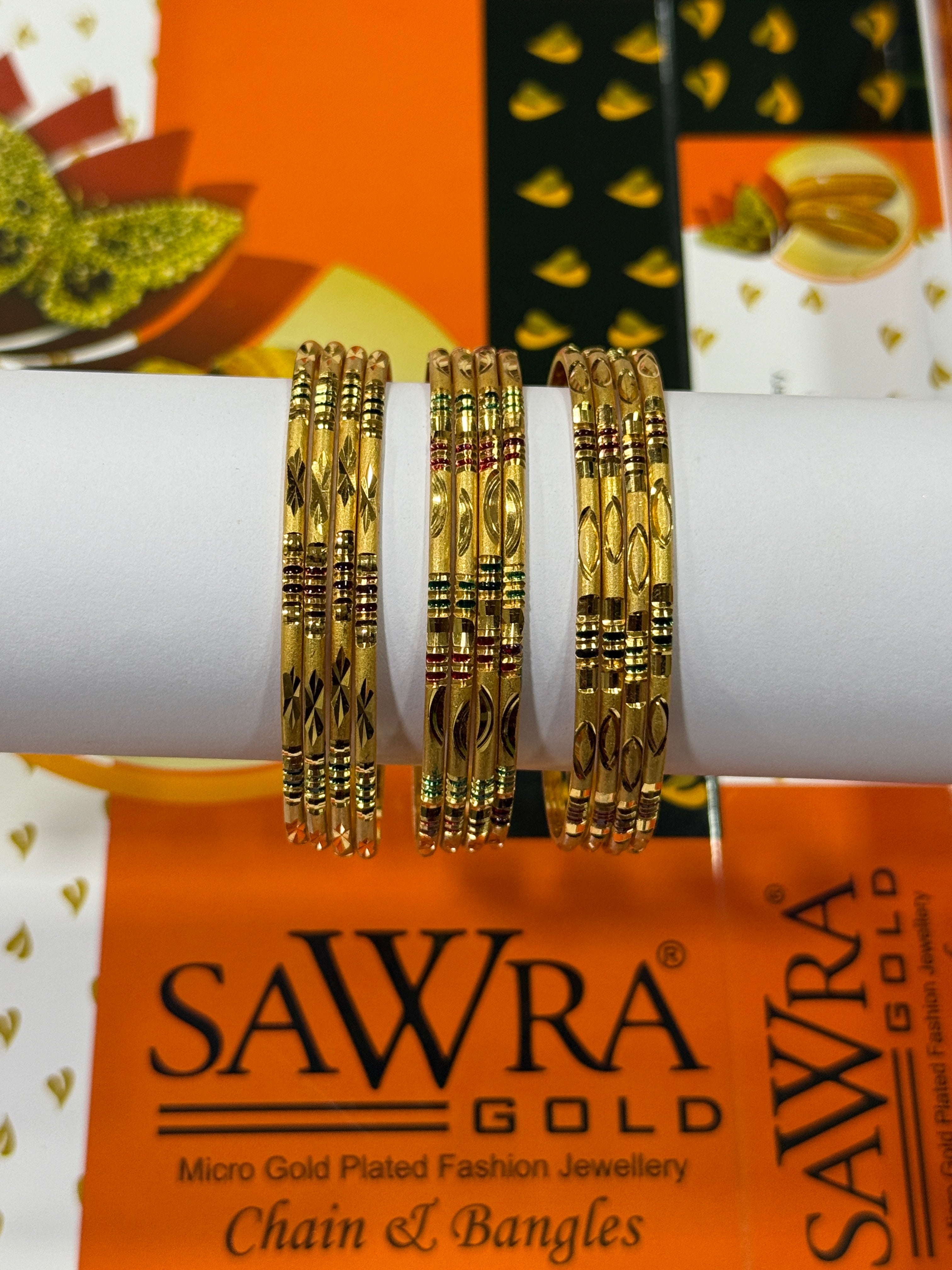 Sawra Gold Bangles 1302-M (DZ)