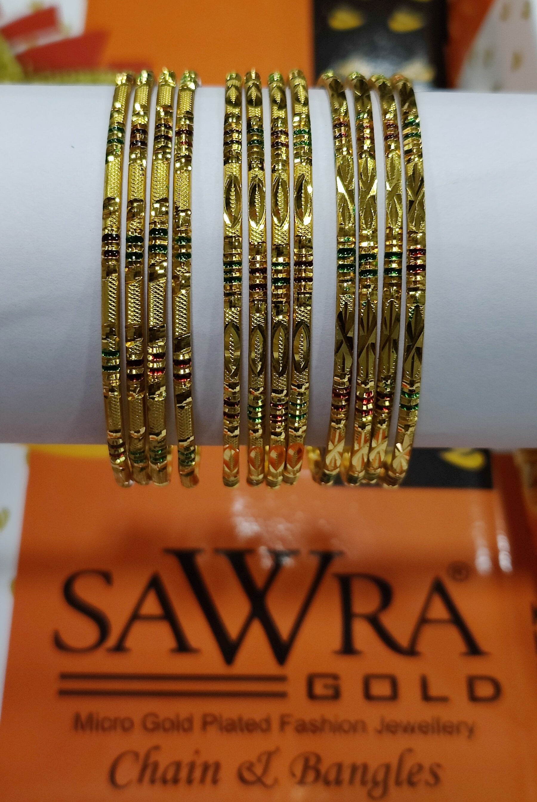 Sawra Gold Bangles 1310 (DZ)