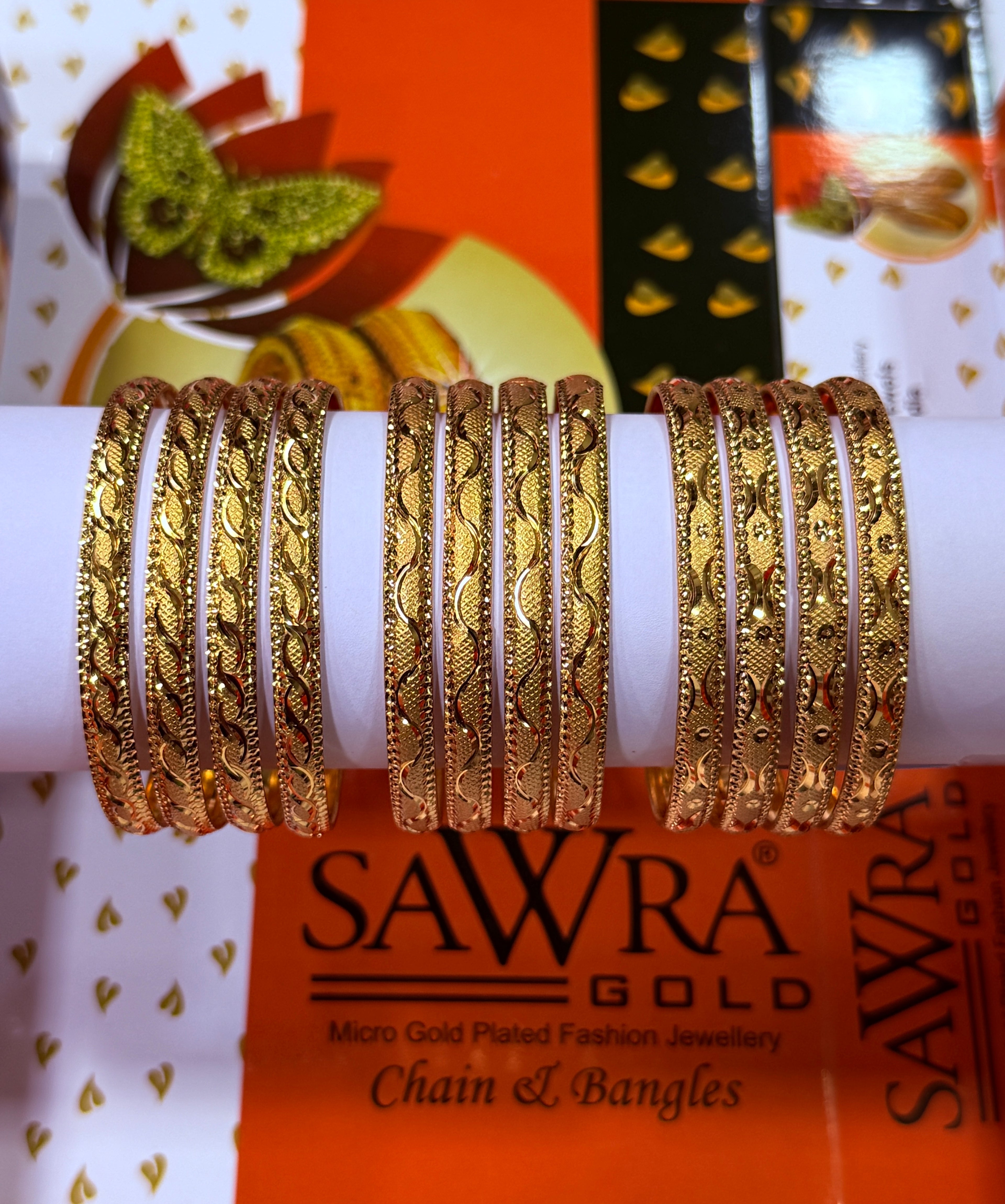 Sawra Gold Bangles 1355 (DZ)