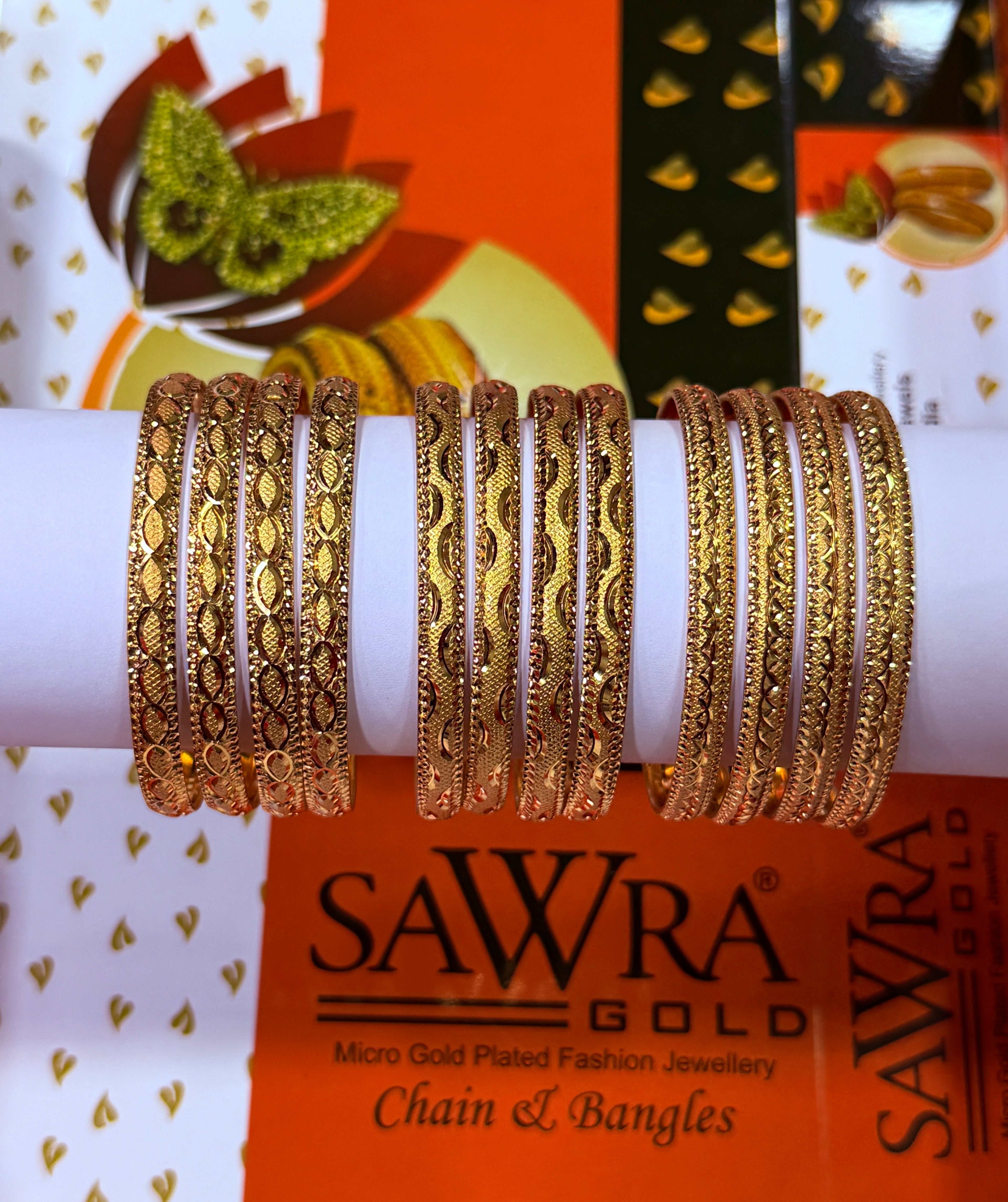 Sawra Gold Bangles 1355(DZ)