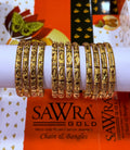 Sawra Gold Bangles 1356 (DZ)