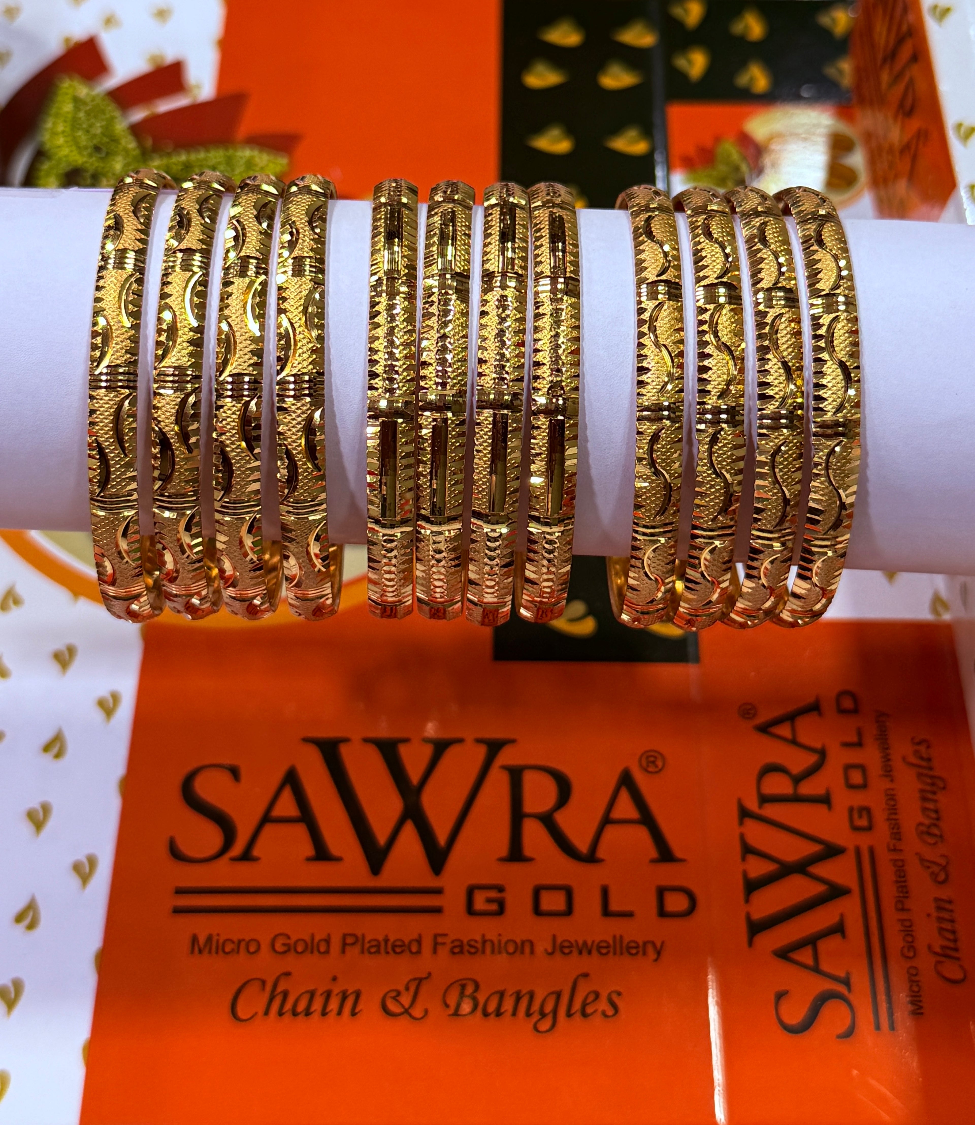 Sawra Gold Bangles 1356(DZ)