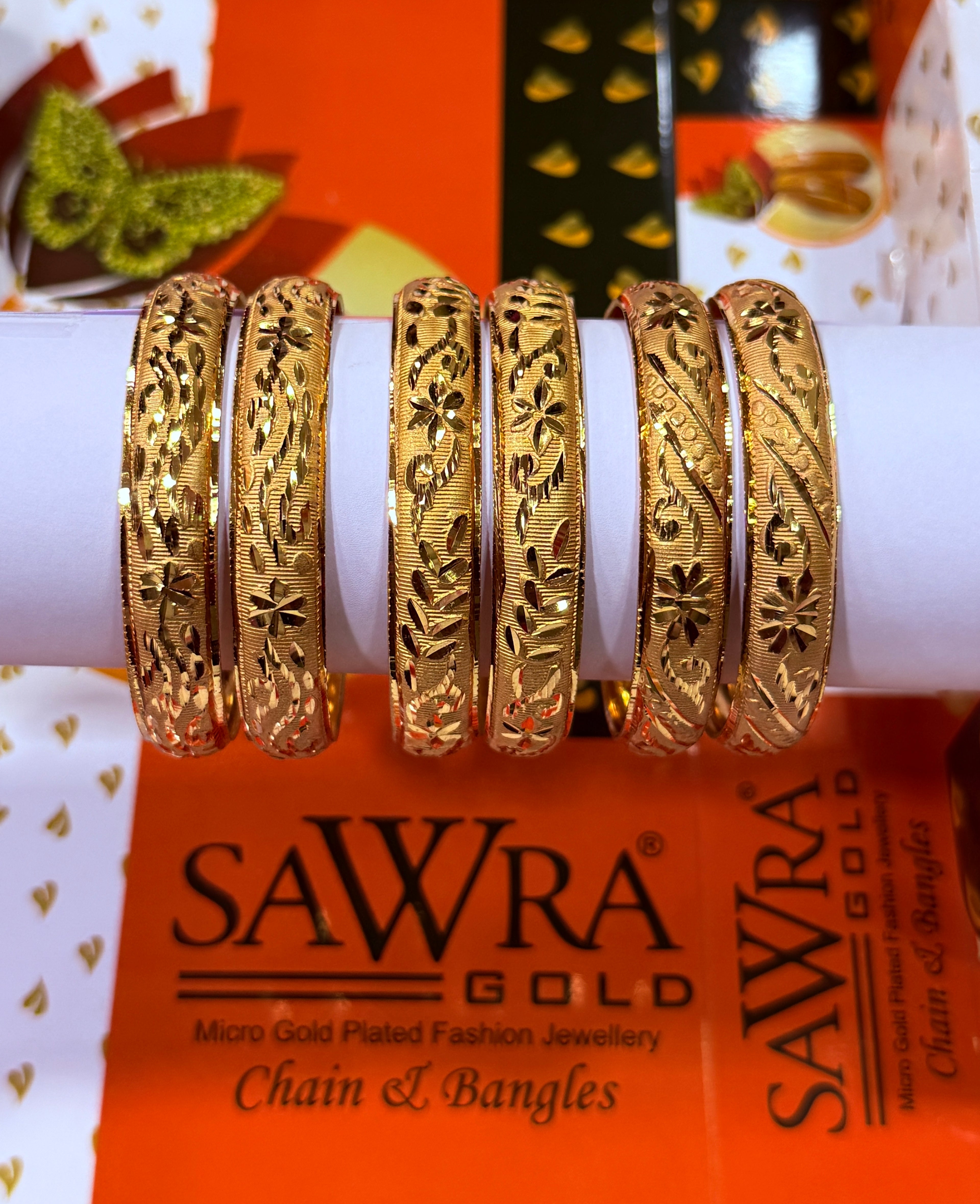 Sawra Gold Bangles 1360 (DZ)