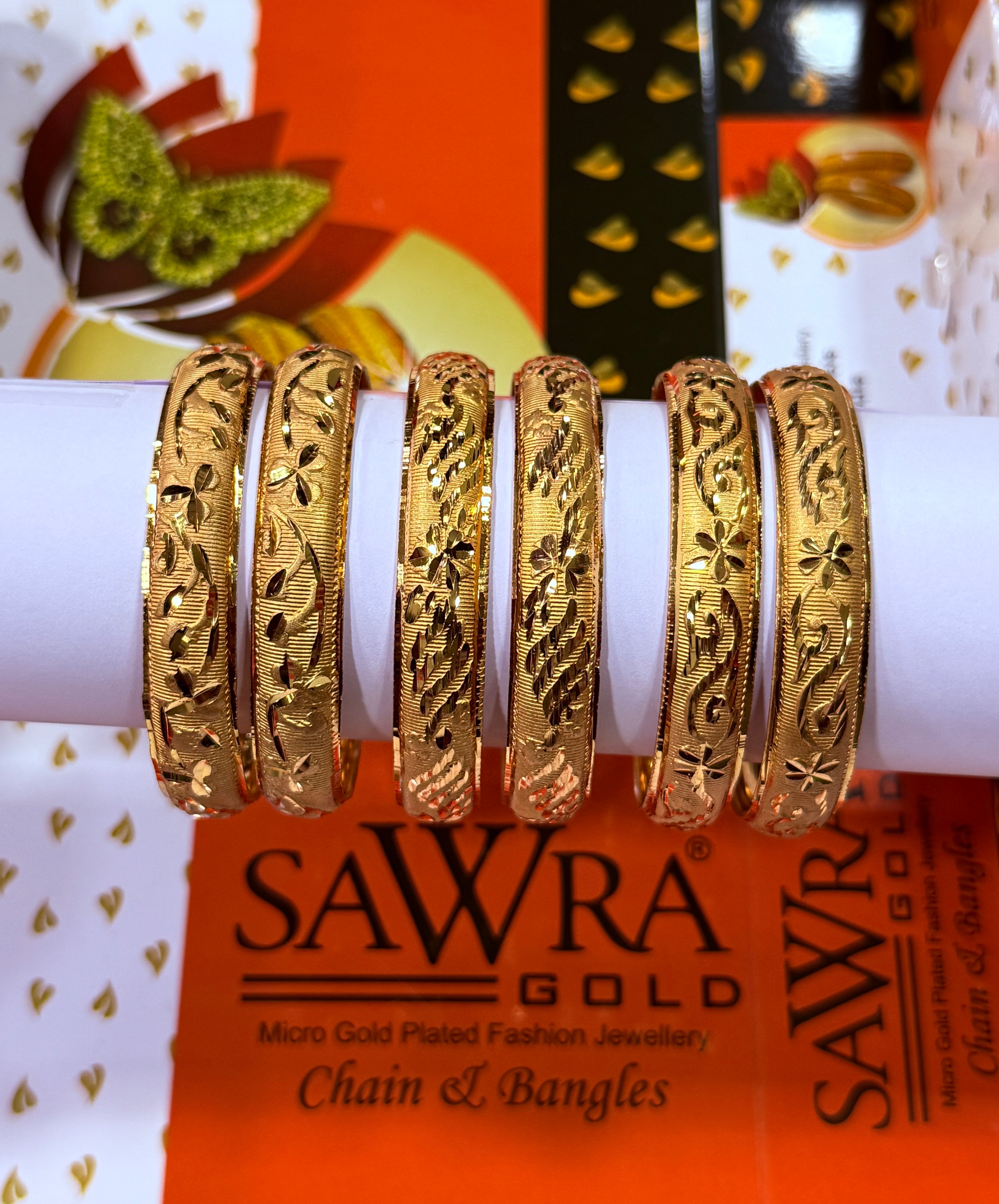 Sawra Gold Bangles 1360(DZ)