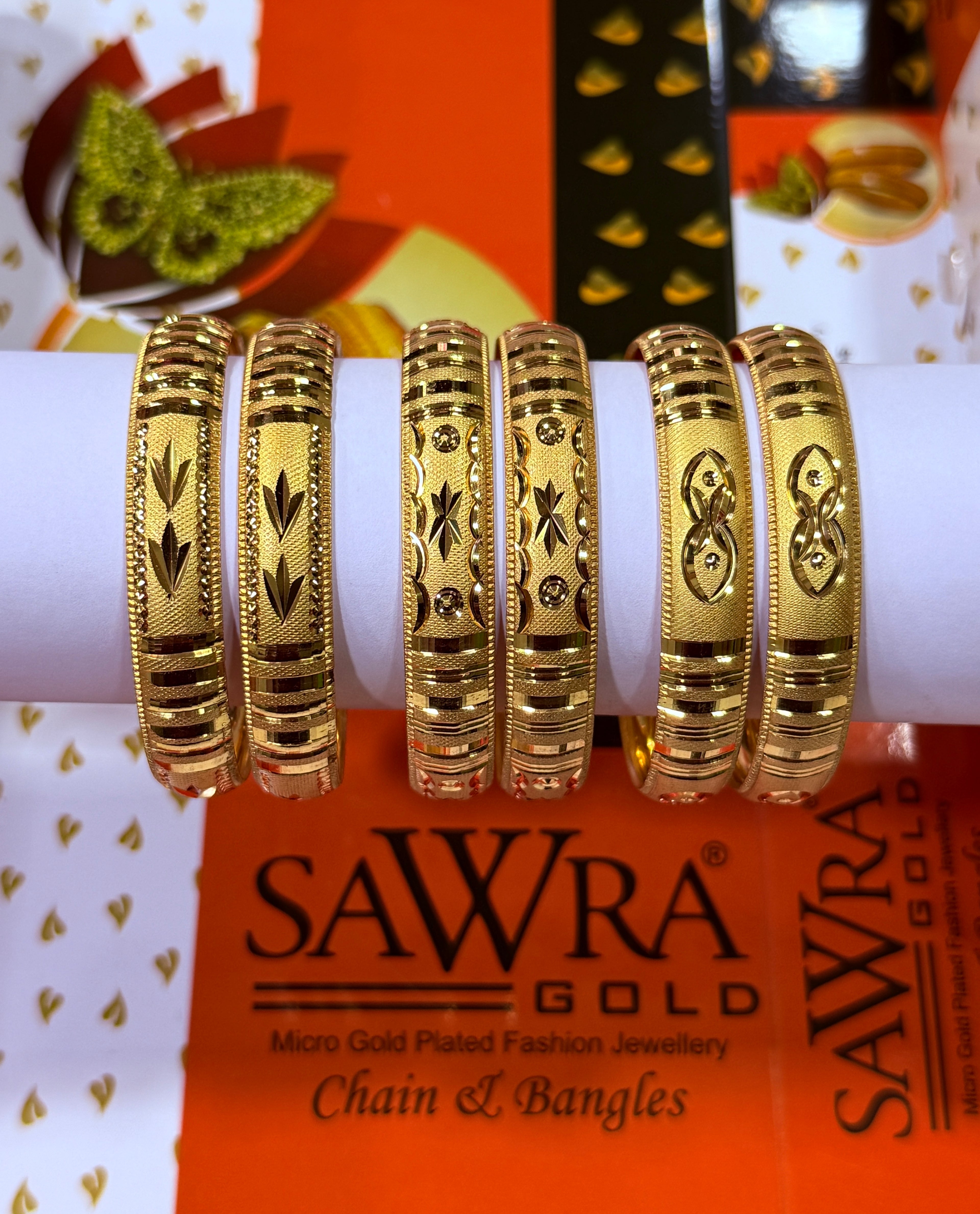 Sawra Gold Bangles 1370 (DZ)