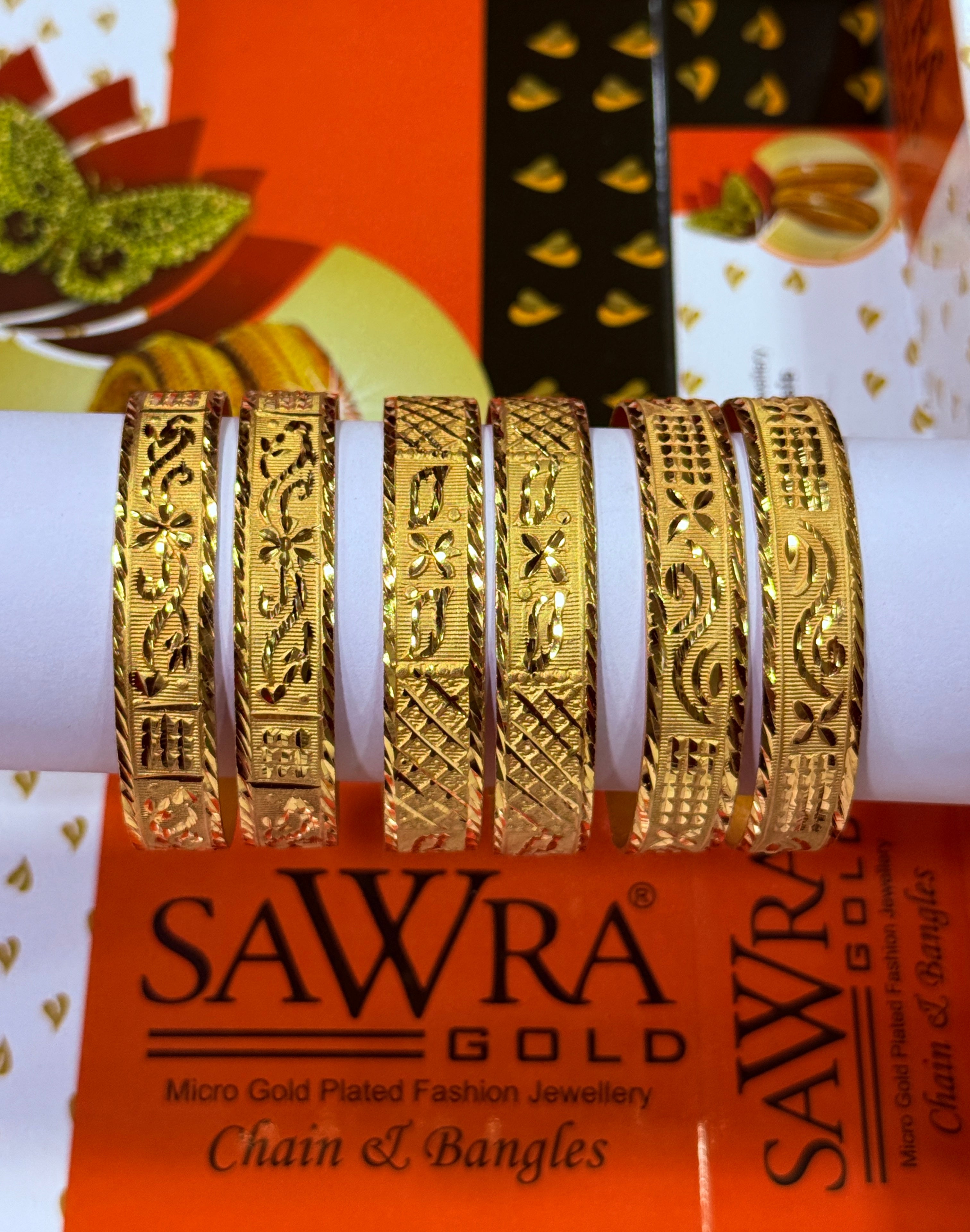 Sawra Gold Bangles 1394 (DZ)