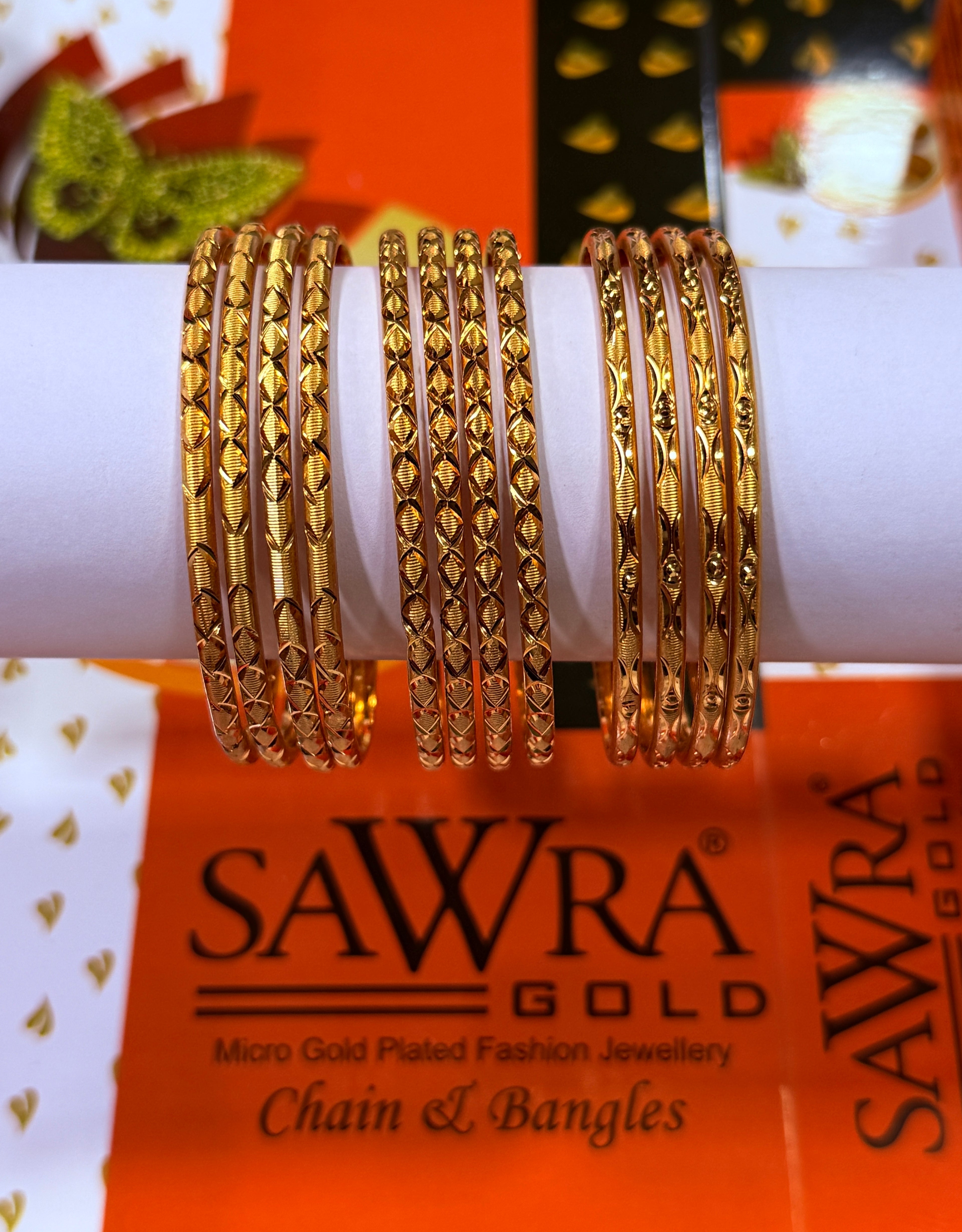 Sawra Gold Bangles 1445 (DZ)