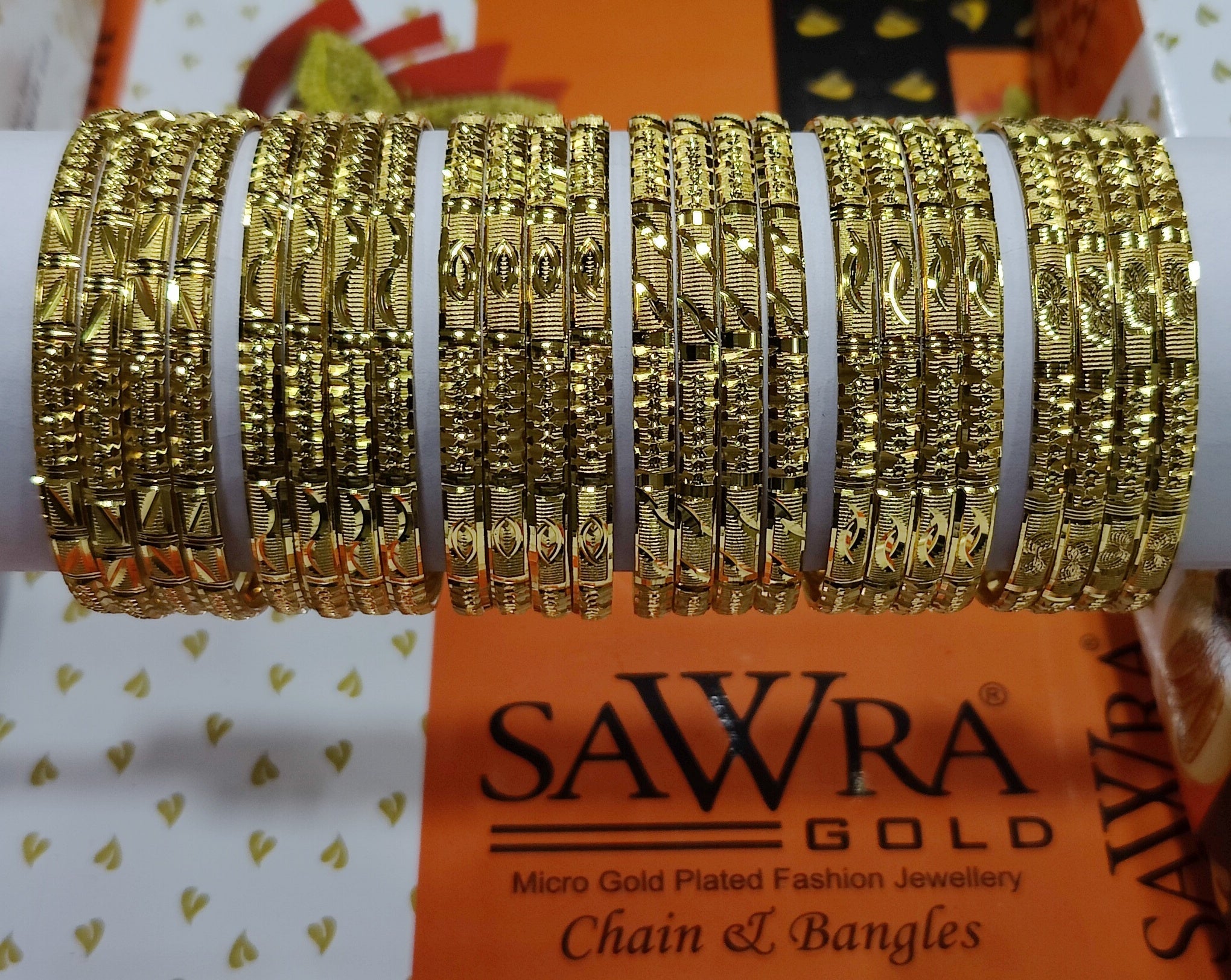 Sawra Gold Bangles 1448 (DZ)
