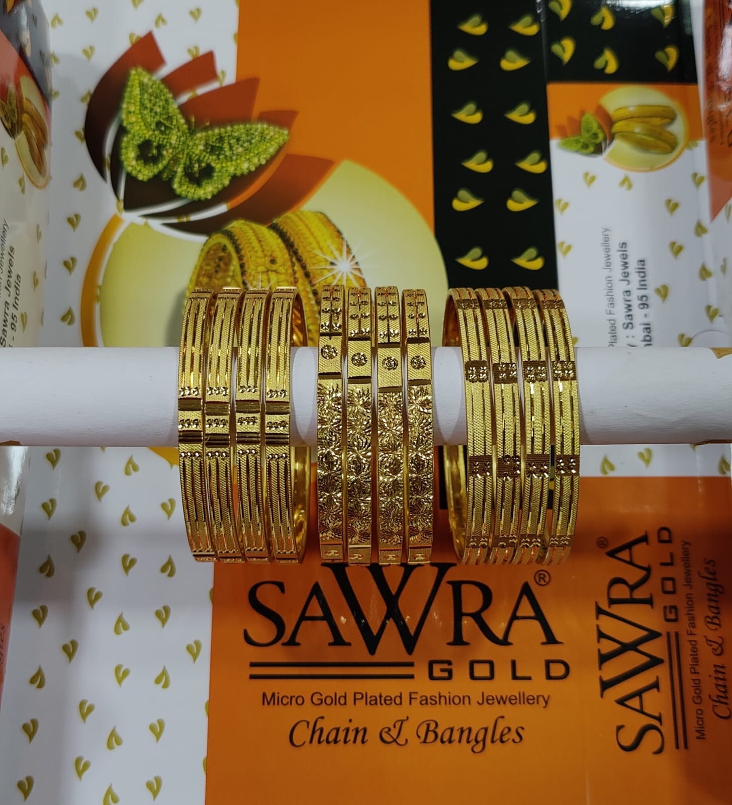Sawra Gold Bangles 1460 (DZ)