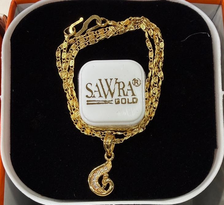 Sawra Gold Locket Chain 1607