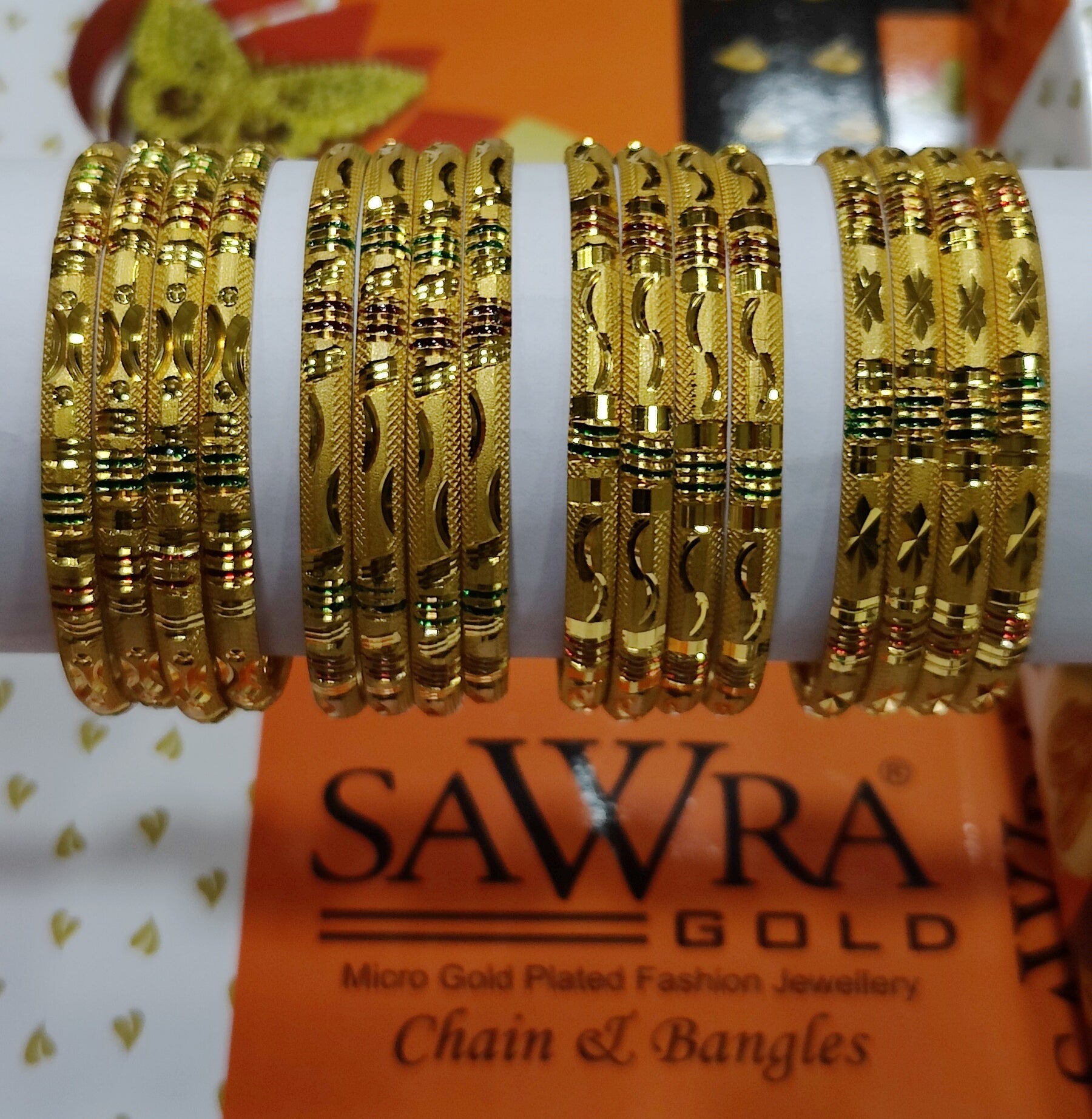 Sawra Gold Bangles 1655 (DZ)
