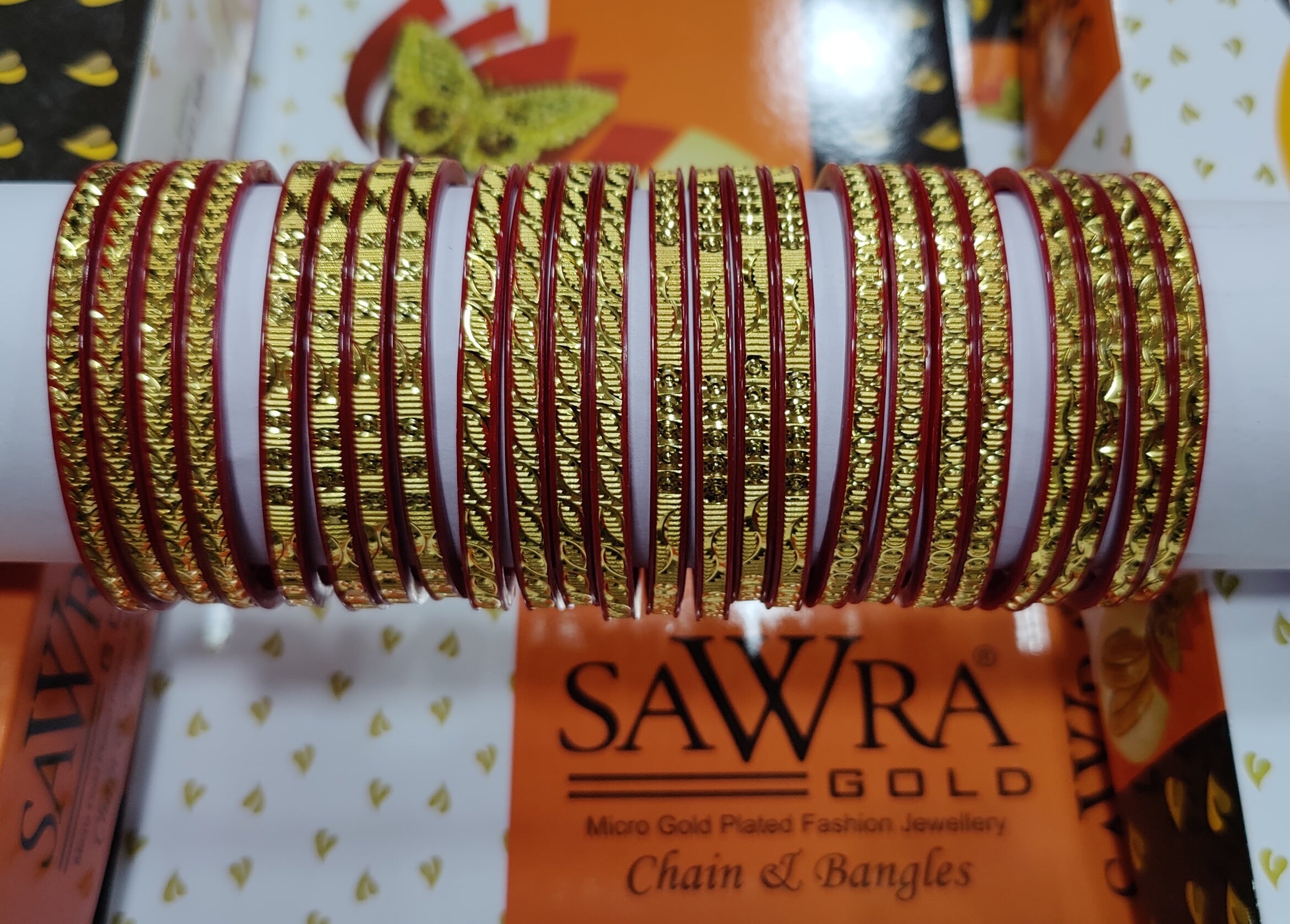 Sawra Gold Bangles 2380 (DZ)