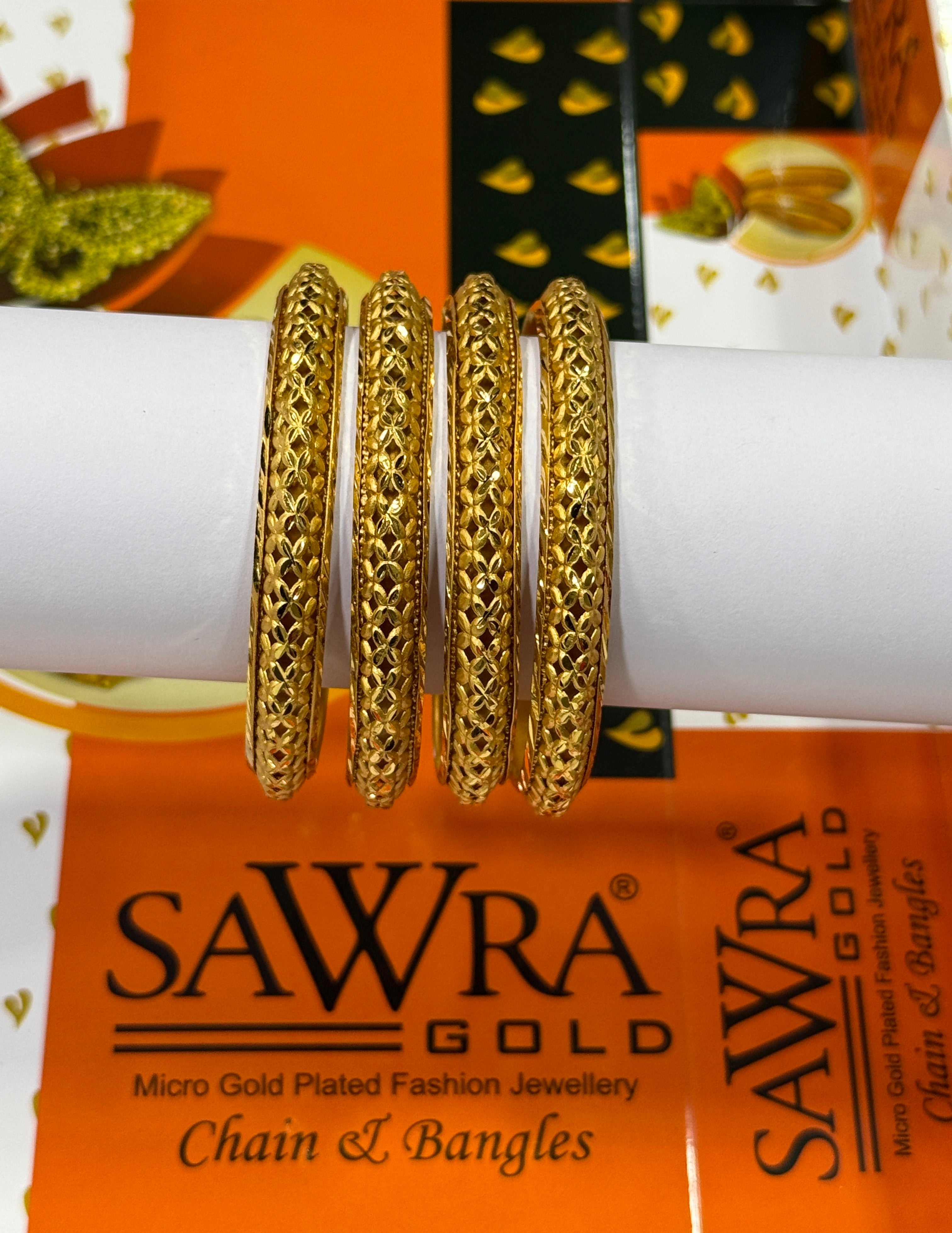 Sawra Gold Bangles 2554 (DZ)