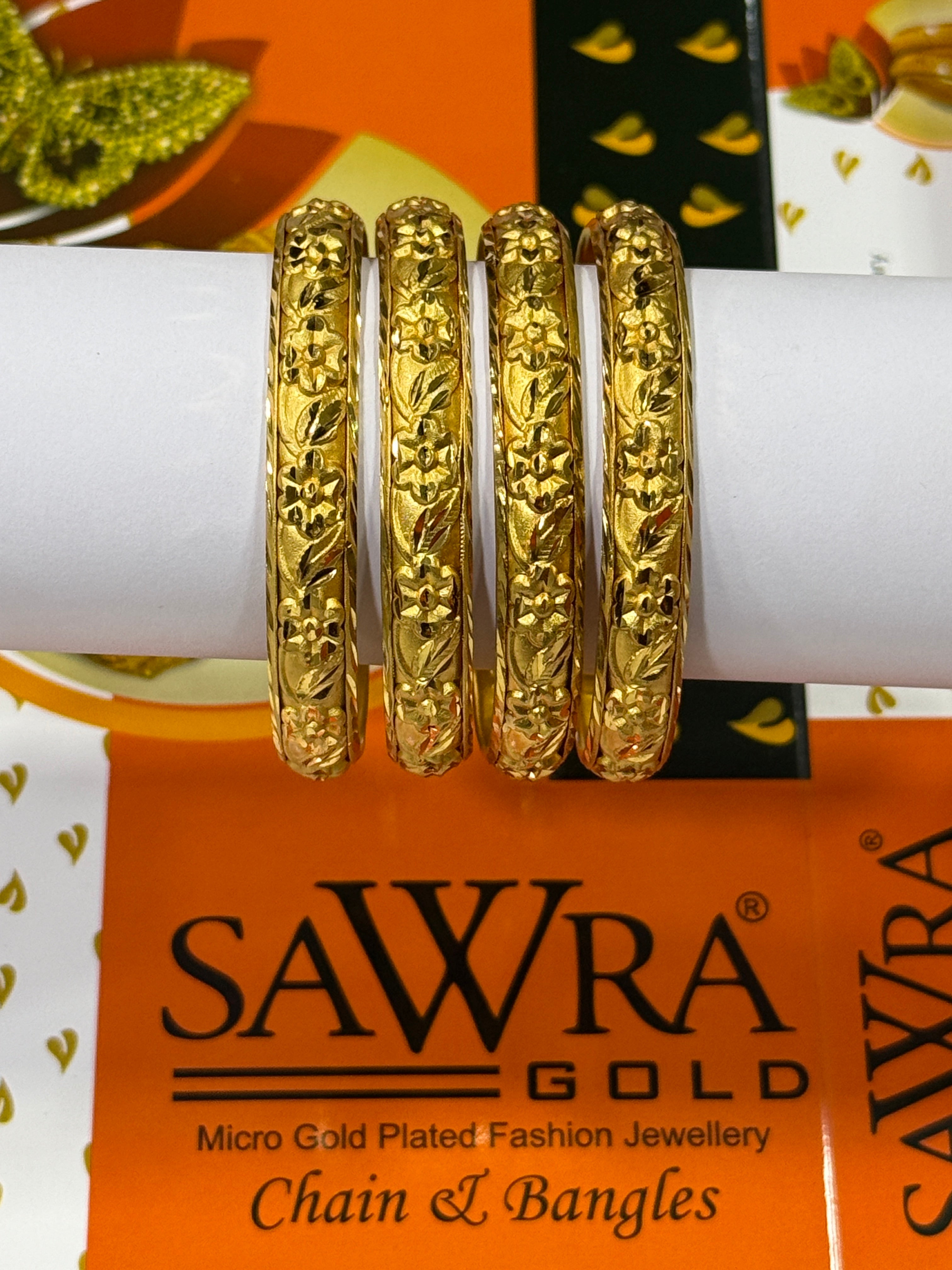Sawra Gold Bangles 2558 (DZ)