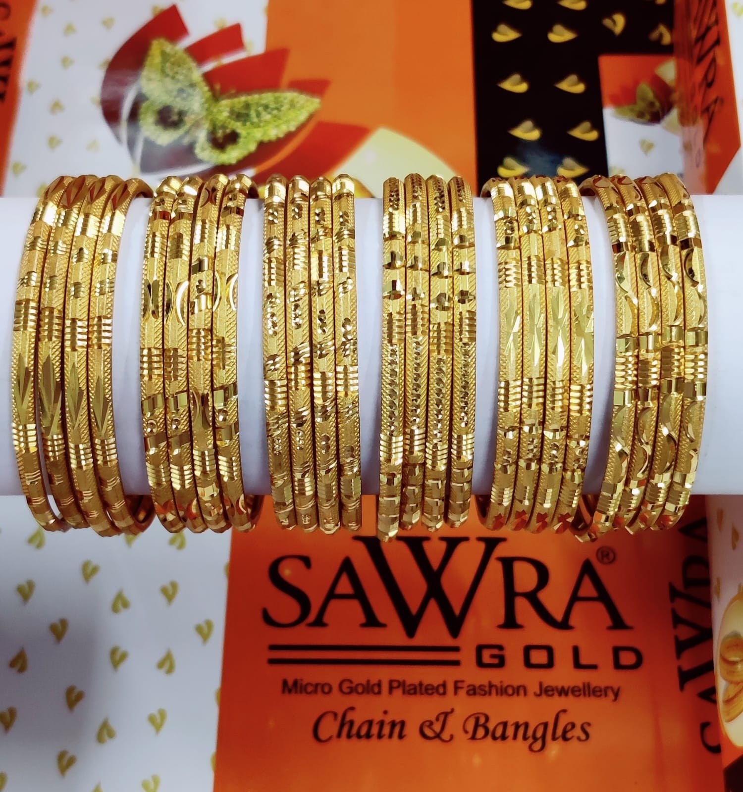 Sawra Gold Bangles 408 (DZ)