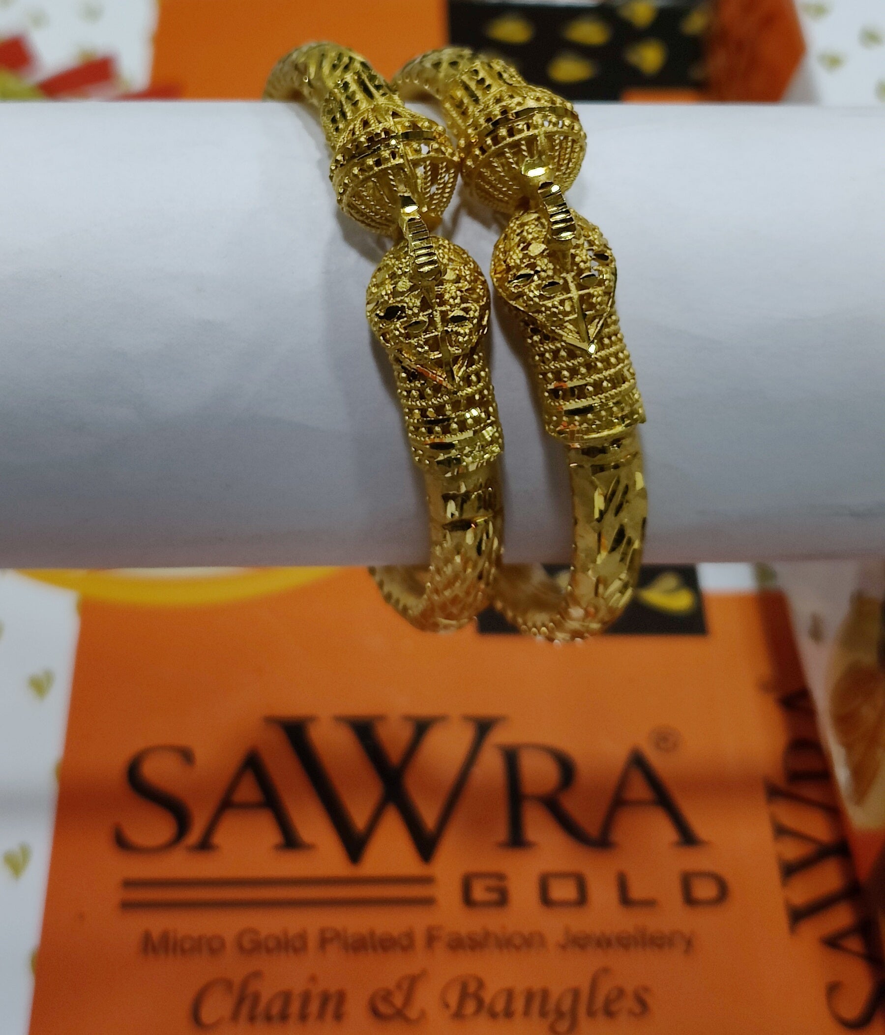 Sawra Gold Bangles 4114 (DZ)