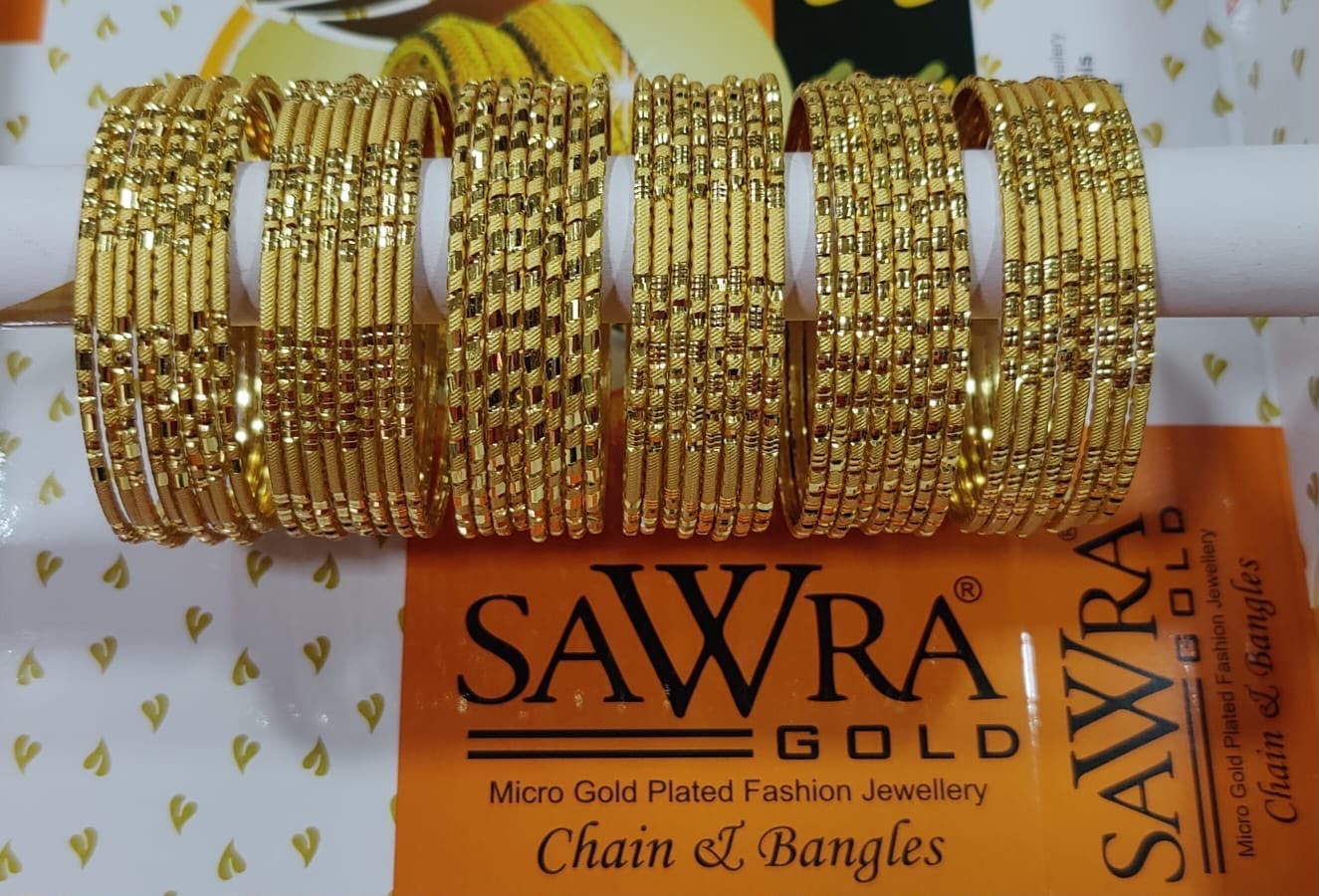 Sawra Gold Bangles 1430 (DZ)