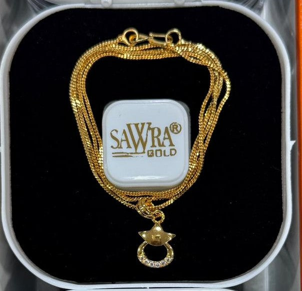 Sawra Gold Locket Chain 1619